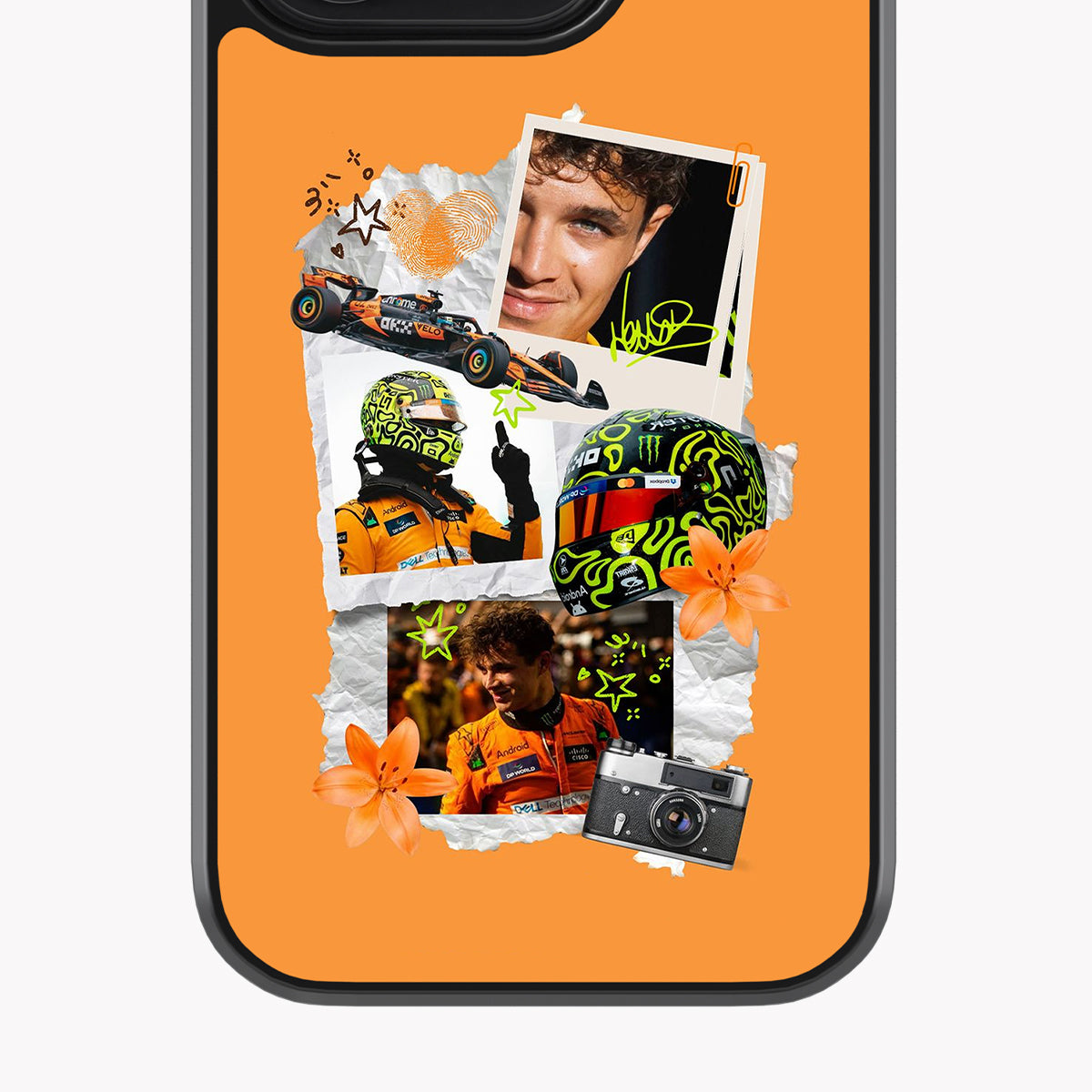 Lando Norris McLaren Collage Glass Case