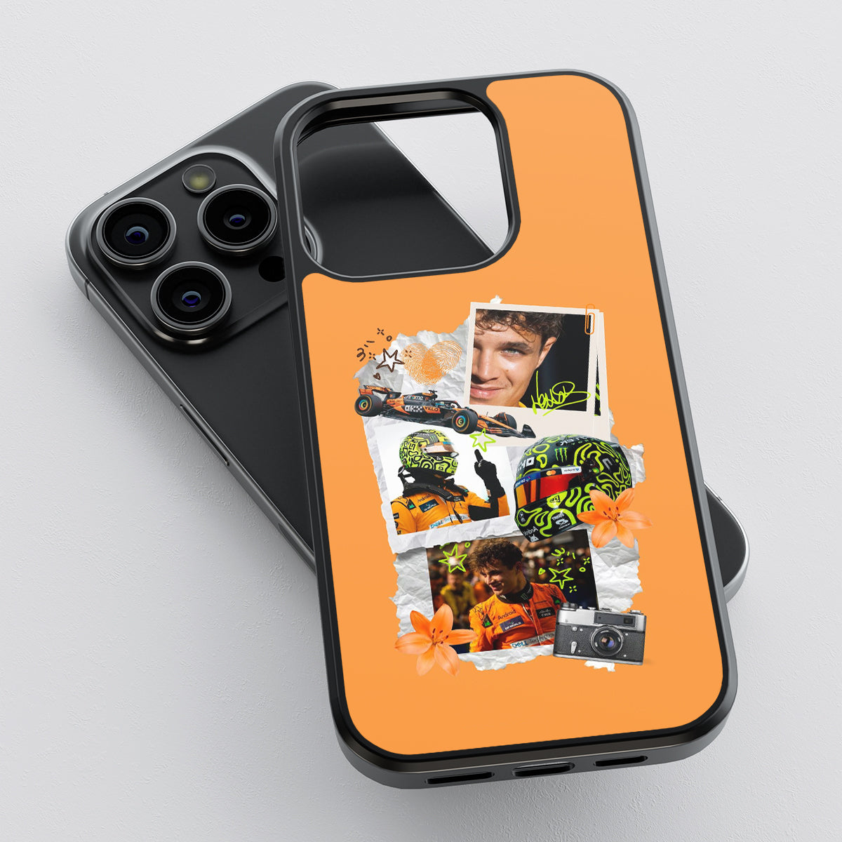 Lando Norris McLaren Collage Glass Case