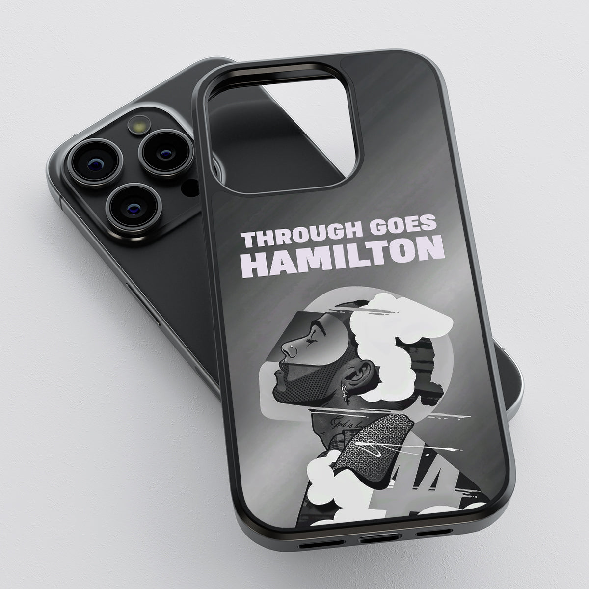 Lewis Hamilton B&W Glass Case