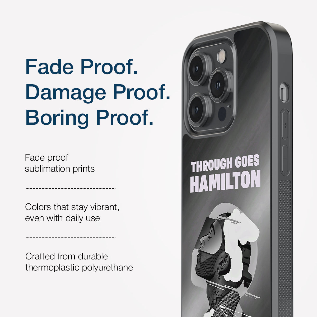 Lewis Hamilton B&W Glass Case